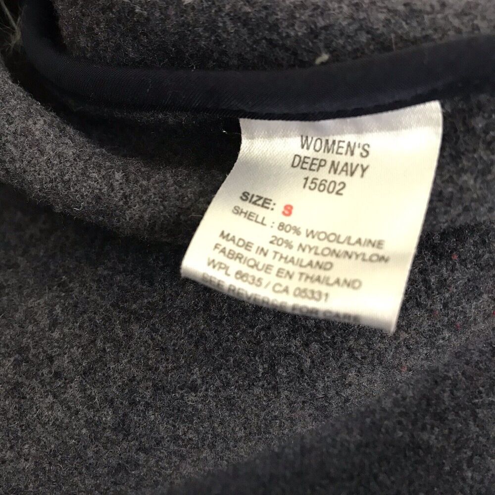 Woolrich Jacket Women's‎ Medium Wool Parka Long Coat Deep Navy Blue Horn Toggles - Picture 5 of 11